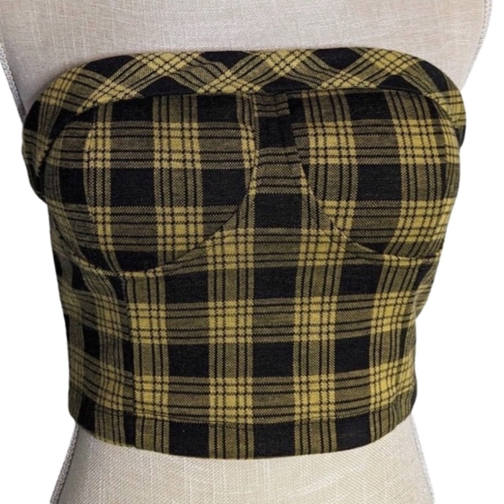 NWT Meraki Plaid Tube Top
